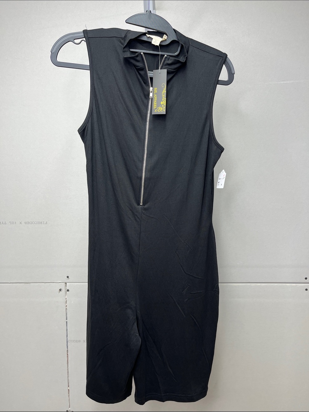 Sleeveless Black Zip-Front Bodysuit